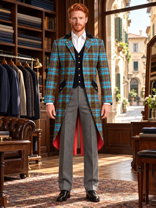 Men's Tailcoat with Integrated Waistcoat