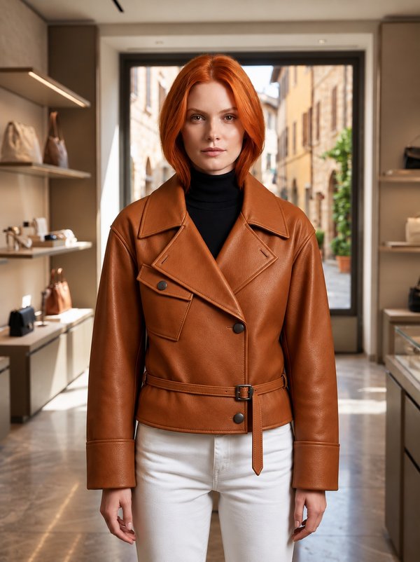 Asymmetrical Double Breasted Belted Jacket