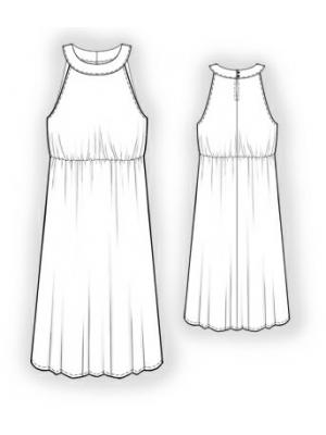 sleeveless empire waist dress pattern Plus Size with Gathered Bodice and Loose Skirt #905900 casual empire waist dress Light Gray Ribbed Long black knit dress Bohemian Style Kameez Length:49