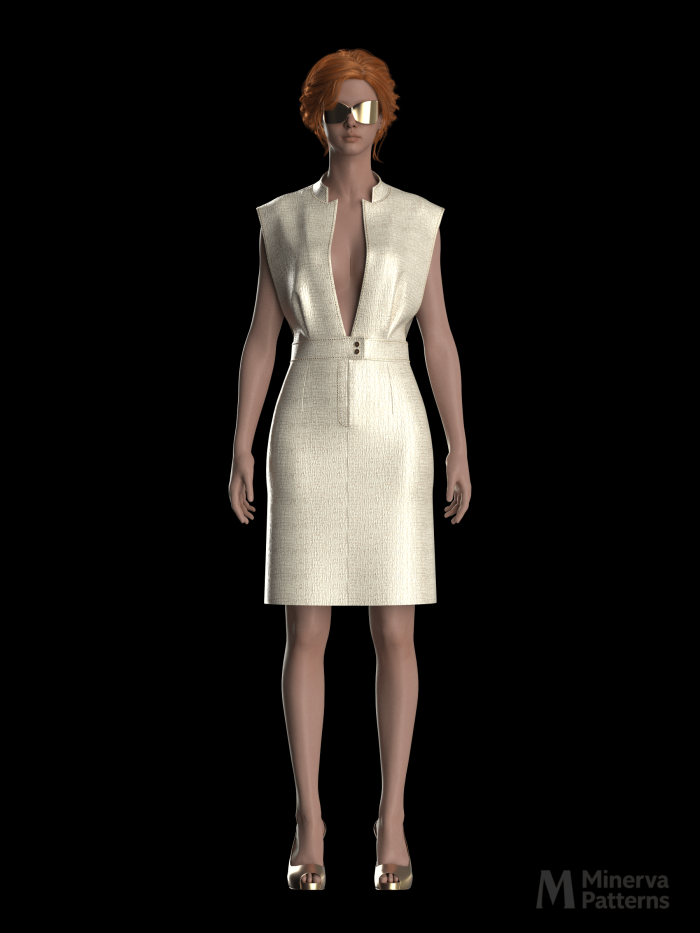 DXF AAMA Digital pattern 2473 by Minerva Patterns visualized in Clo3d
