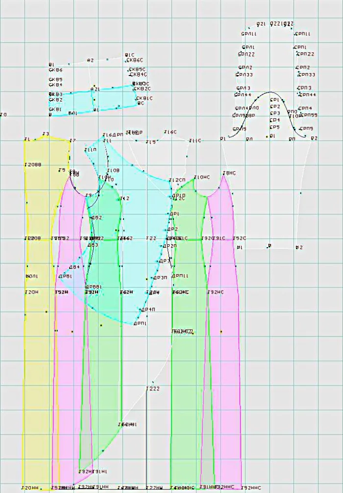 Program screenshot digital sewing pattern DXF AAMA 5217