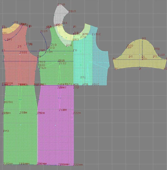Program screenshot digital sewing pattern DXF AAMA 2750