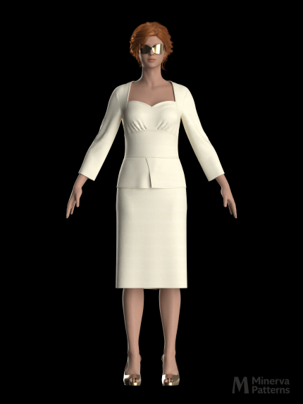 DXF AAMA Digital Pattern 4486 by Minerva Patterns visualized in Clo3d