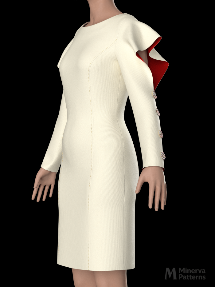 DXF AAMA Digital pattern 4743 by Minerva Patterns visualized in Clo3d