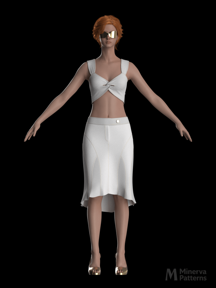 DXF AAMA Digital pattern 5687 by Minerva Patterns visualized in Clo3d