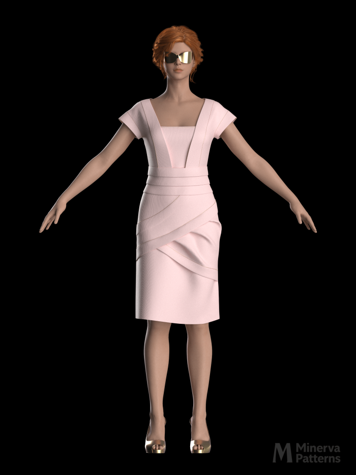DXF AAMA Pattern 4043 by Minerva Patterns visualized in Clo3d