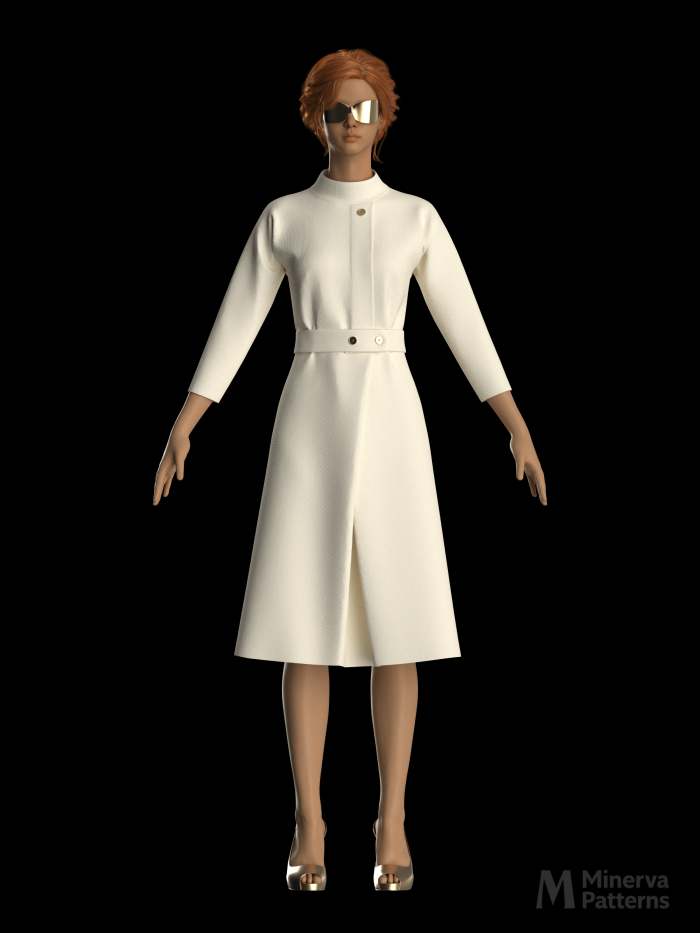 DXF AAMA digital pattern 2376 by Minerva Patterns visualized in Clo3d