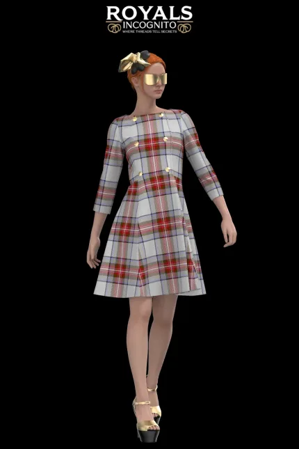 DXF AAMA Minerva Digital Pattern 2681 Visualized in Clo3D with 3D Fabric in Seller Tartan