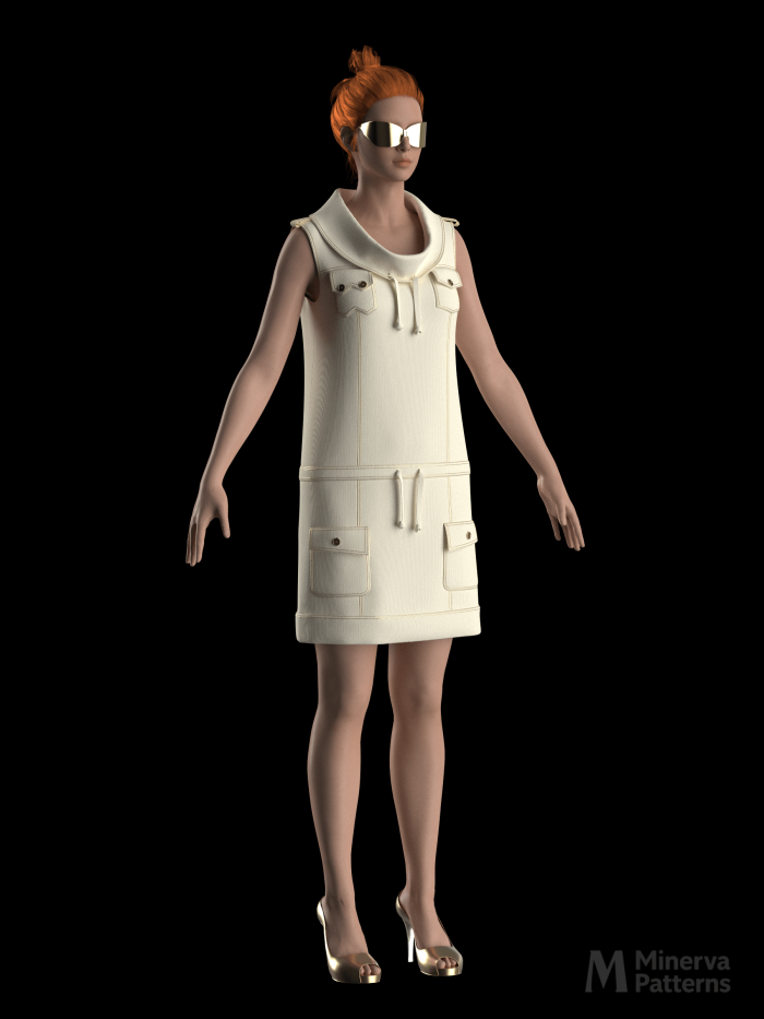 DXF AAMA Digital Pattern 7168 by Minerva Patterns visualized in Clo3d