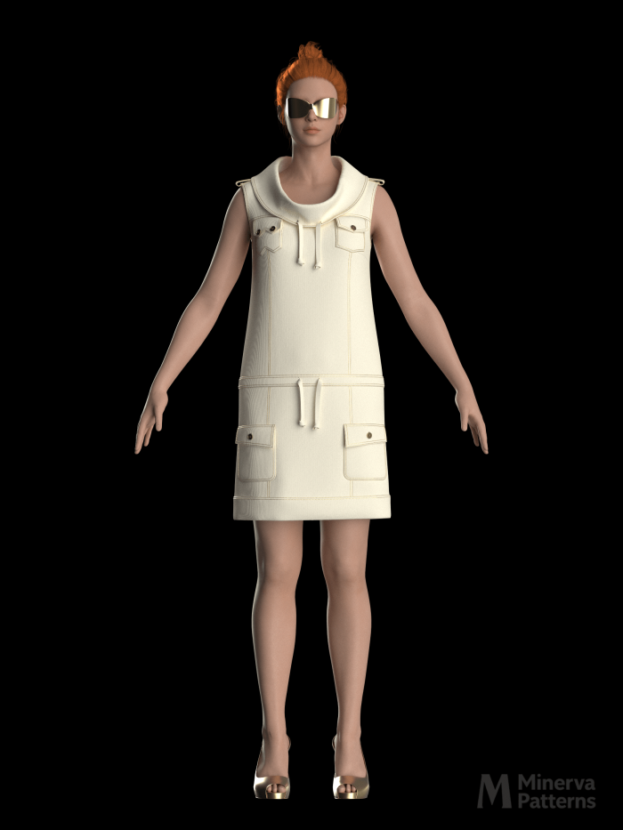 DXF AAMA Digital Pattern 7168 by Minerva Patterns visualized in Clo3d