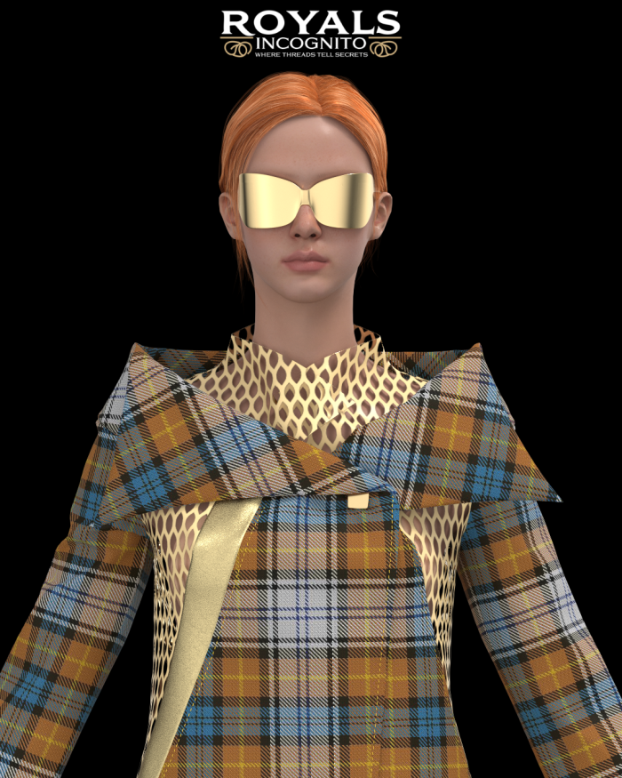 DXF AAMA Minerva Digital Pattern 2019 Visualized in Clo3D with 3D Fabric in Gordon Tartan