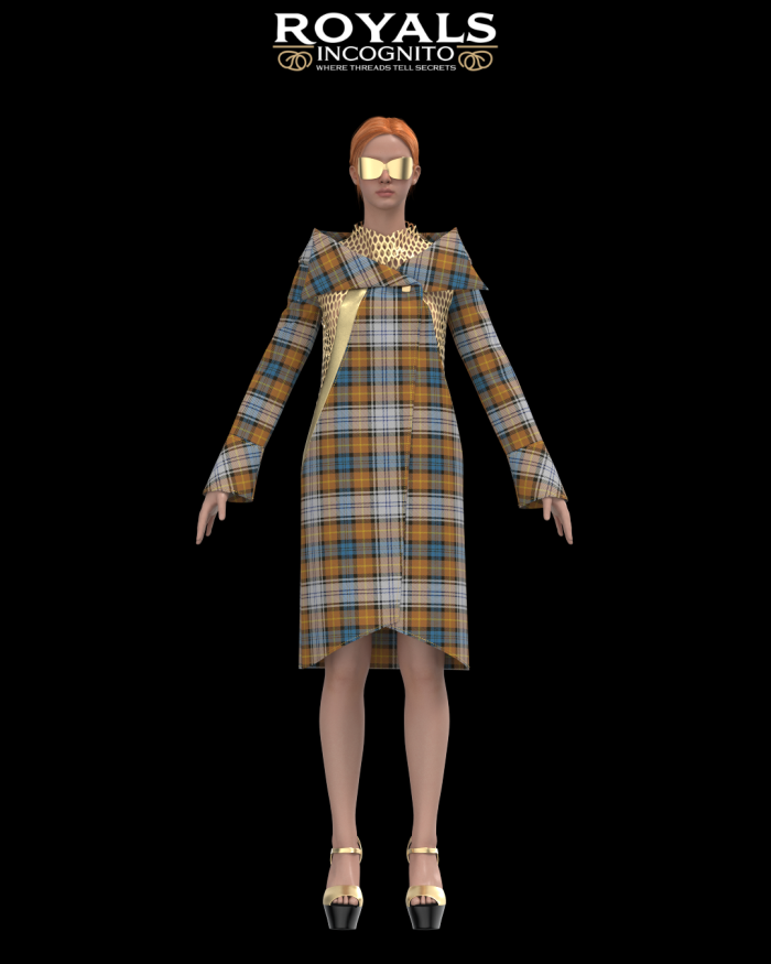 DXF AAMA Minerva Digital Pattern 2019 Visualized in Clo3D with 3D Fabric in Gordon Tartan