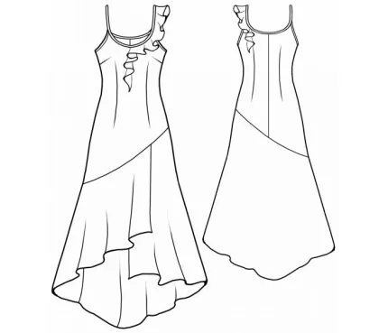 Digital pattern 5561 technical sketch