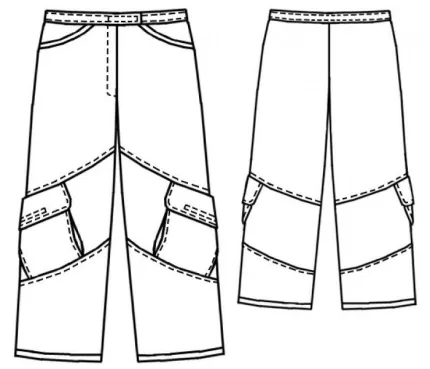 Digital pattern 7043 technical sketch