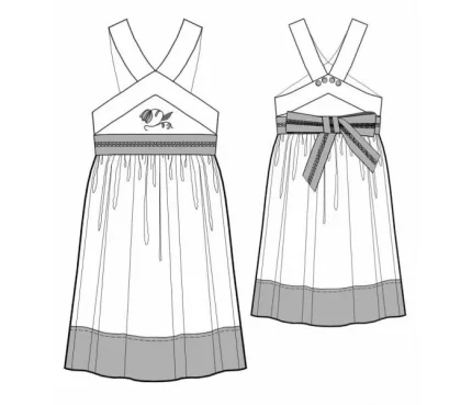 Digital pattern 7078 technical sketch