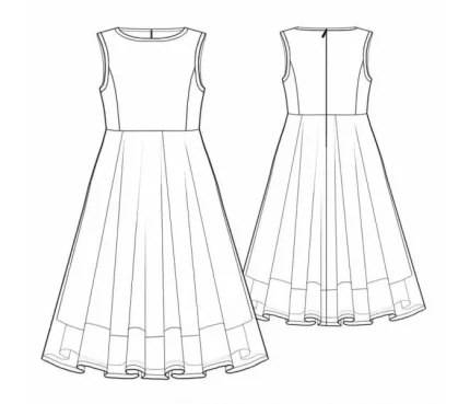 Digital pattern 7087 technical sketch