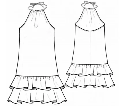 Sewing pattern 7111 technical sketch