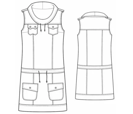 Digital pattern 7168 technical sketch