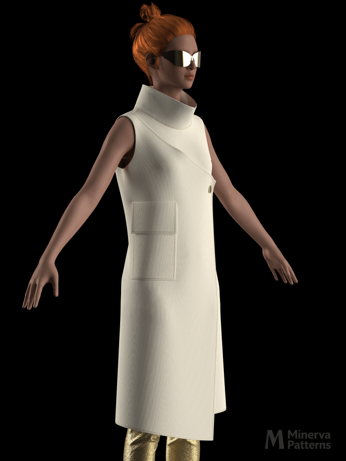 DXF AAMA Digital pattern 2783 by Minerva Patterns visualized in Clo3d