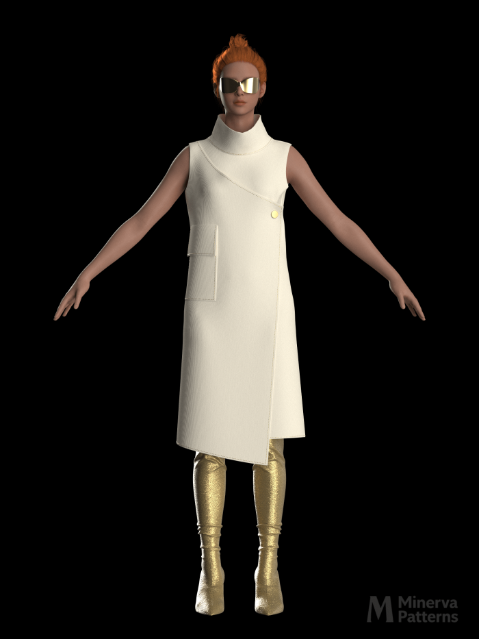 DXF AAMA Digital pattern 2783 by Minerva Patterns visualized in Clo3d