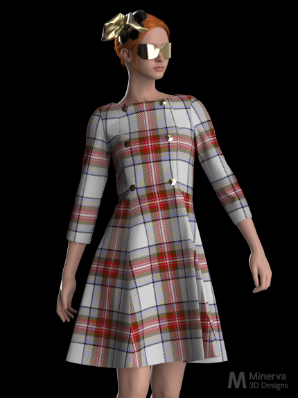 Royals Incognito Dress 2053 in Seller Tartan
