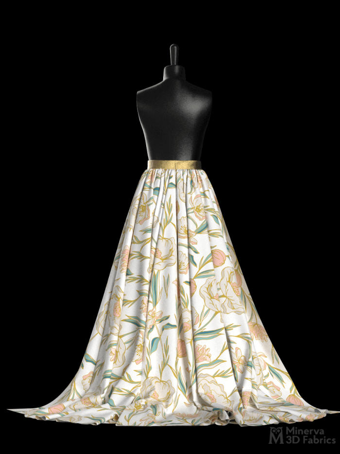 Cotton Botanical Sateen 3d fabric