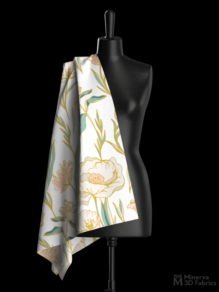 Cotton Botanical Sateen 3d fabric