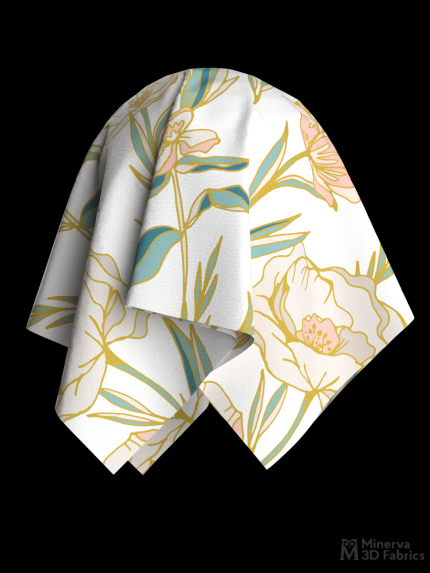 Cotton Botanical Sateen 3d fabric