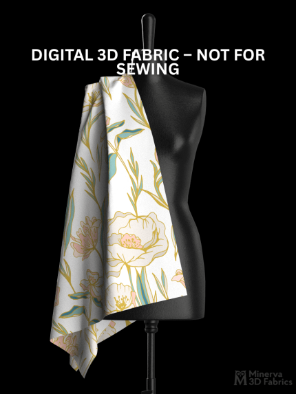 Cotton Botanical Sateen 3d fabric